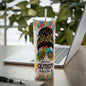 Proud Autism Mom Skinny Steel Tumbler with Straw, 20oz