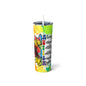 Autism Always Unique Totally Intelligent Sometimes Mysterious Skinny Steel Tumbler with Straw, 20oz