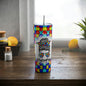 Autism Mom Skinny Steel Tumbler with Straw, 20oz