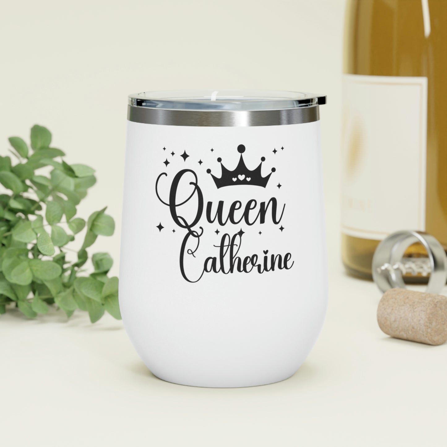 Personalized Name Queen 12oz Insulated Wine Tumbler