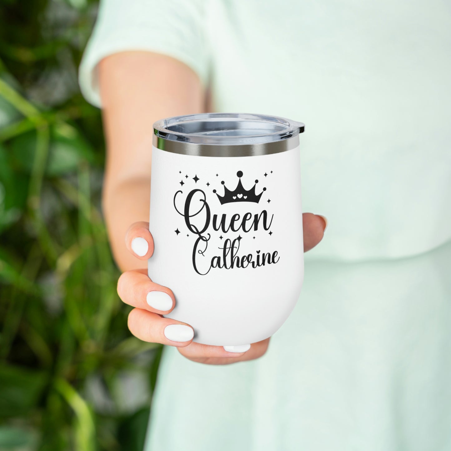 Personalized Name Queen 12oz Insulated Wine Tumbler