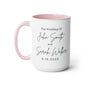 Personalized Two-Tone Coffee Mugs, 15oz | Bridal Shower Gift, Anniversary Gift, Newlywed Gift