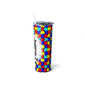Autism Mom Skinny Steel Tumbler with Straw, 20oz