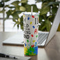 I Love Autism Skinny Steel Tumbler with Straw, 20oz
