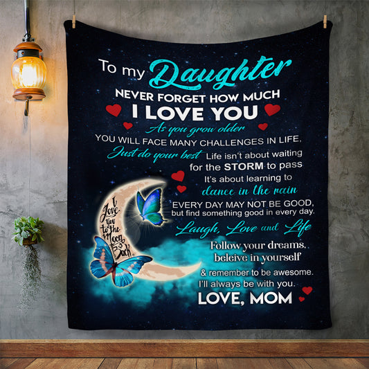 TO MY DAUGHTER | NEVER FORGET | Cozy Plush Fleece Blanket - 50x60