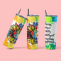 Autism Always Unique Totally Intelligent Sometimes Mysterious Skinny Steel Tumbler with Straw, 20oz