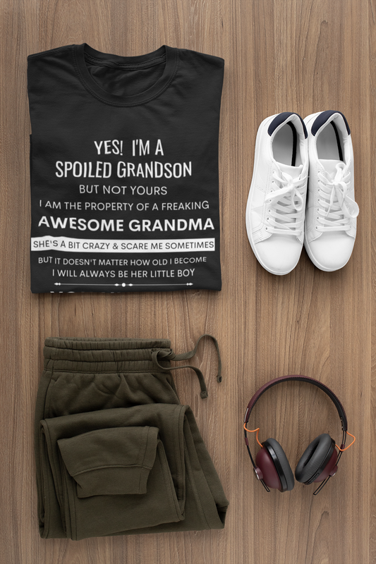 YES! I'm a Spoiled Grandson | Grandson t-shirt, Gift From Grandma, Funny Family Shirt