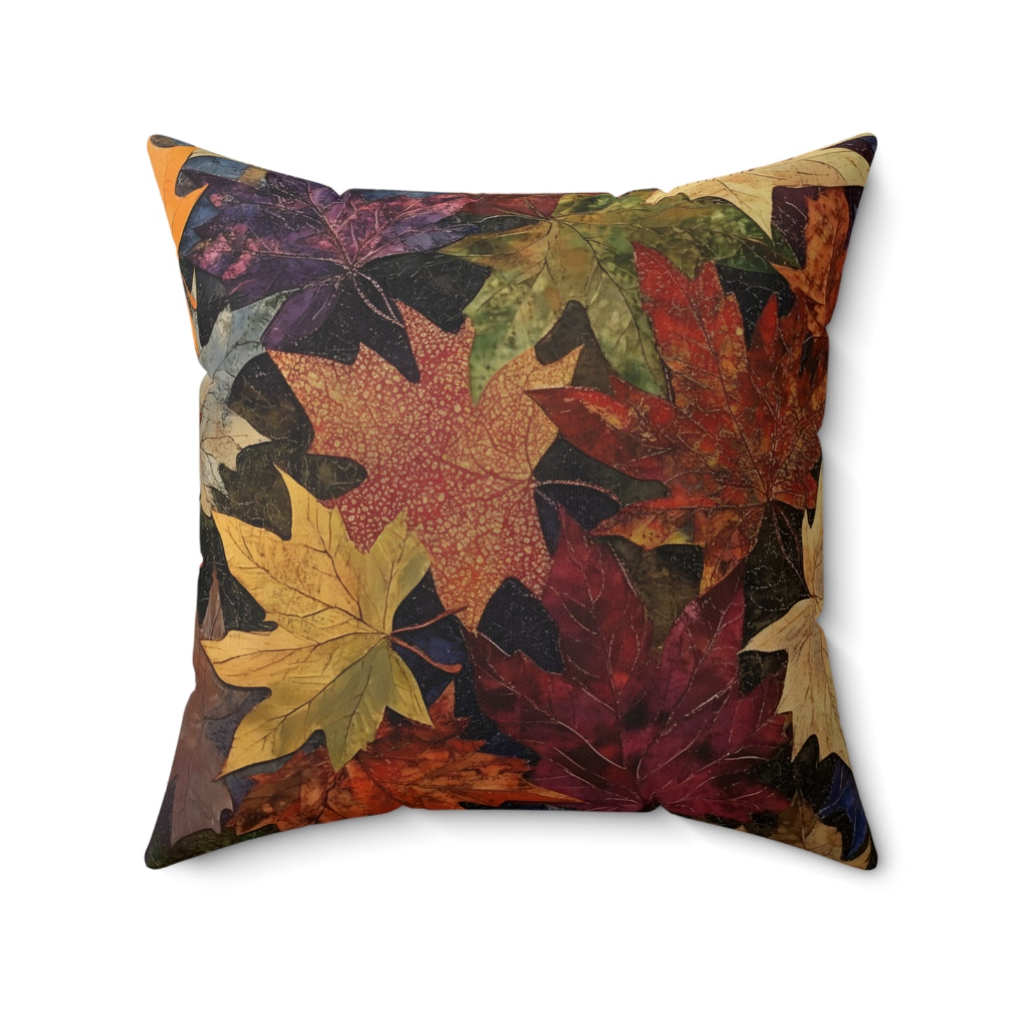 Autumn Leaves Decorative Pillow — Fall Leaf Throw Cushion