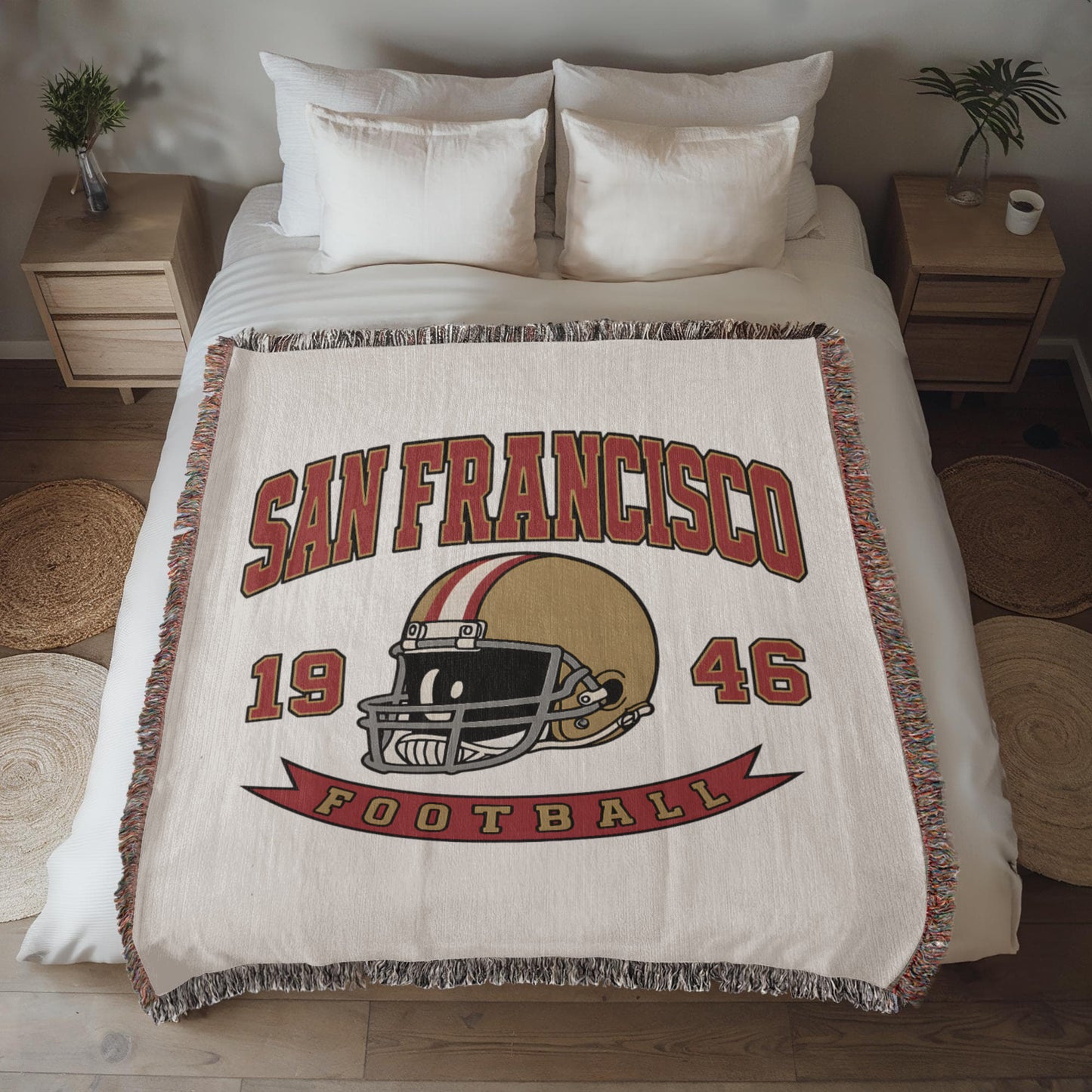 San Francisco Vintage Football Woven Blanket — 1946 Helmet Throw