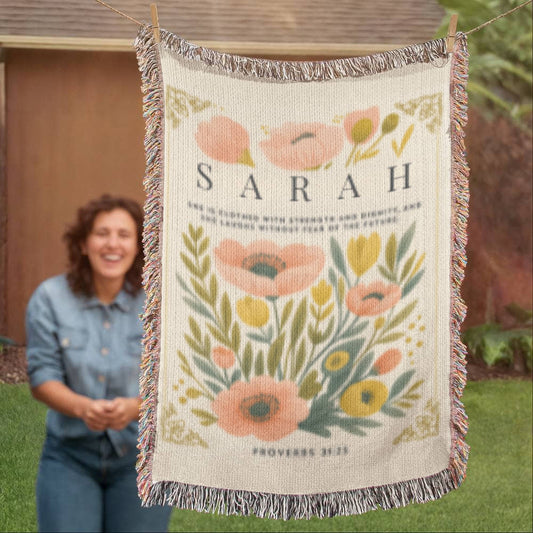 Custom Mom Woven Blanket, Personalized Mothers Day Gift for Mom, Grandma Mother's Day Gift