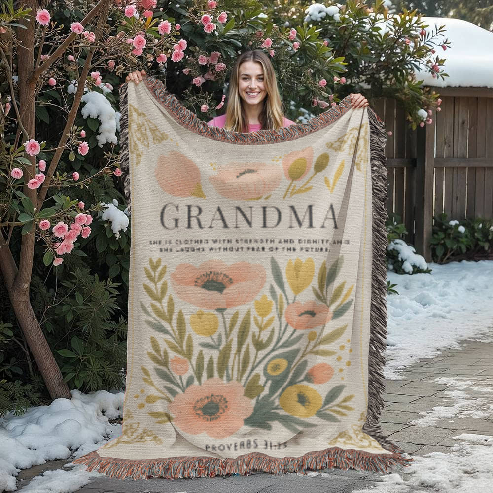 Custom Mom Woven Blanket, Personalized Mothers Day Gift for Mom, Grandma Mother's Day Gift