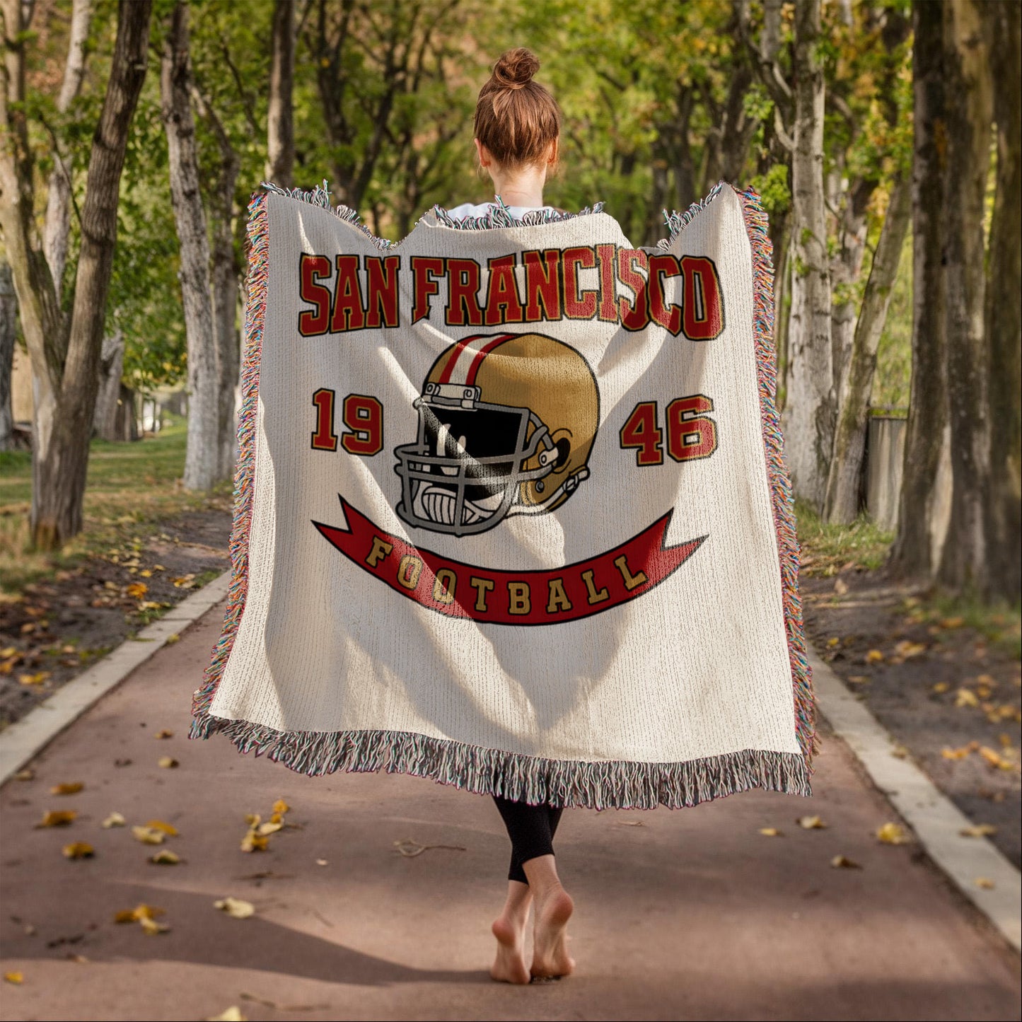 San Francisco Vintage Football Woven Blanket — 1946 Helmet Throw