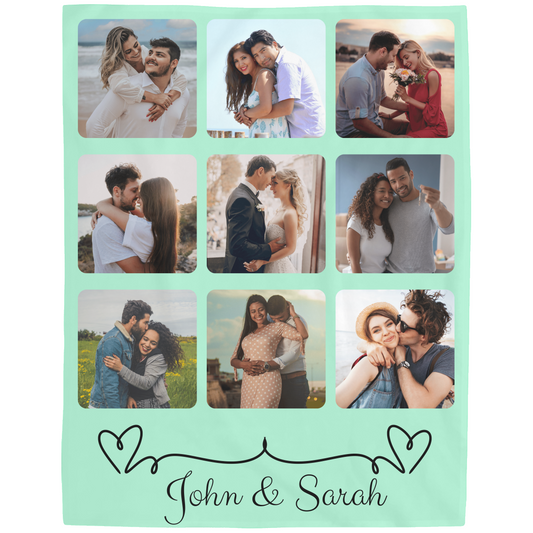 Custom Blanket with Photos Collage, Personalized Picture Blanket Gifts, Use Photos from Wedding, Birthday, Pets, Children, Family Memories