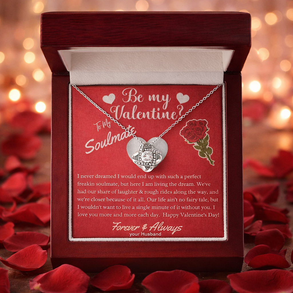 Gift for Soulmate Love Knot Necklace | Be My Valentine