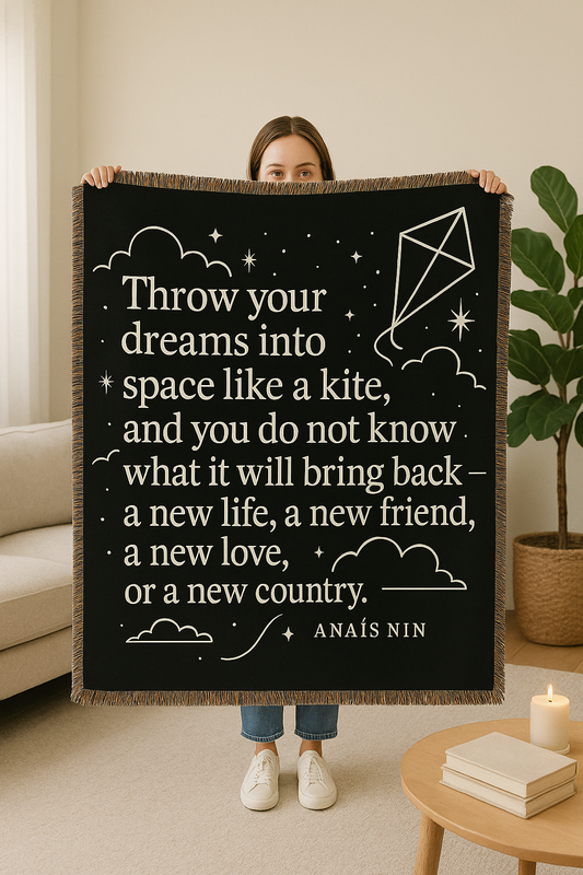 Cozy Woven Blanket with Inspirational Quote, Throw Blanket, Home Decor, Gift for All Occasions