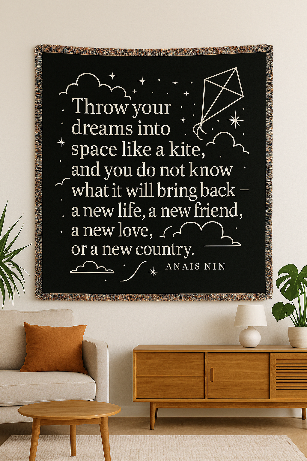 Cozy Woven Blanket with Inspirational Quote, Throw Blanket, Home Decor, Gift for All Occasions