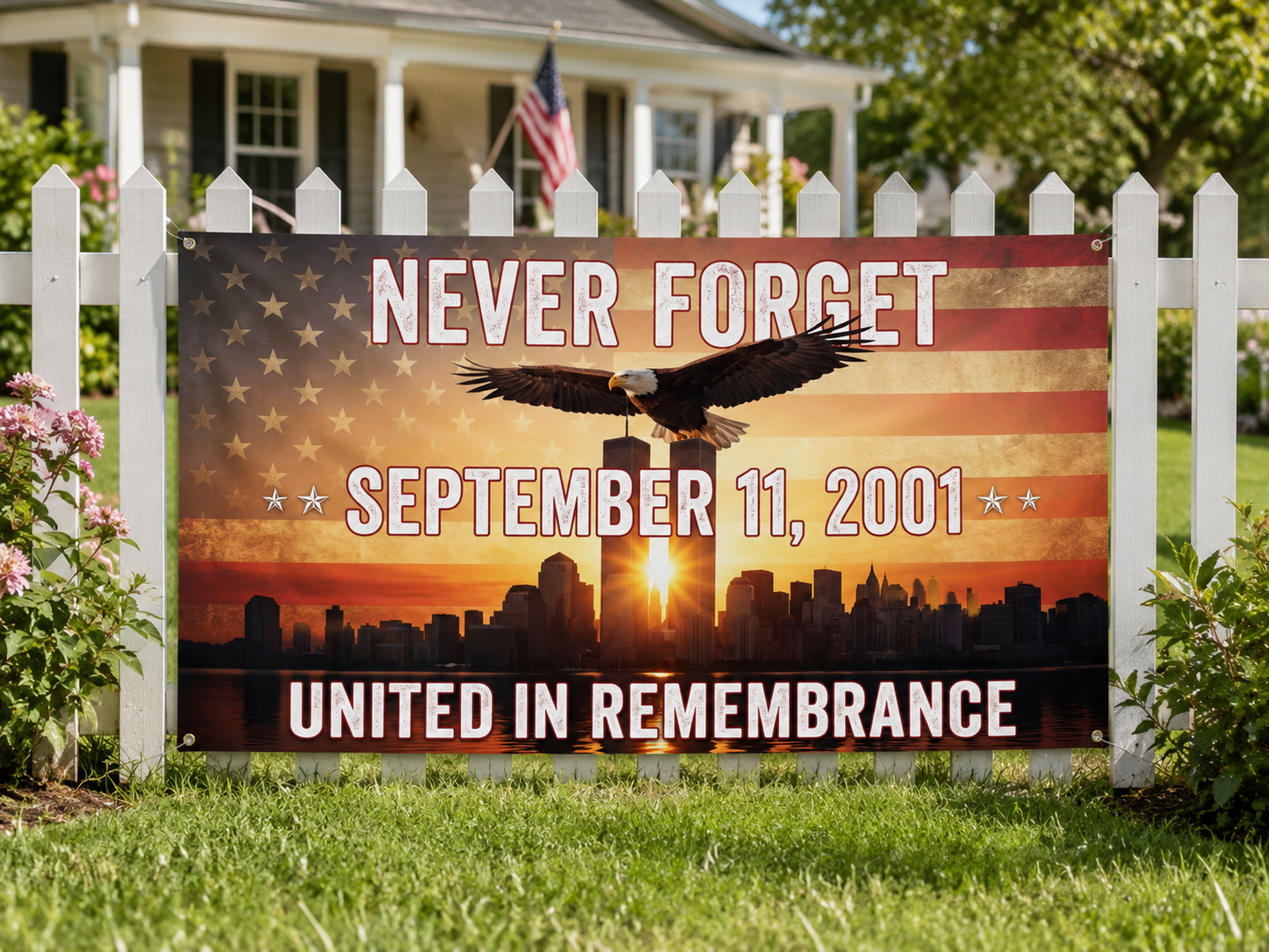 United in Remembrance September 11 Memorial Flag