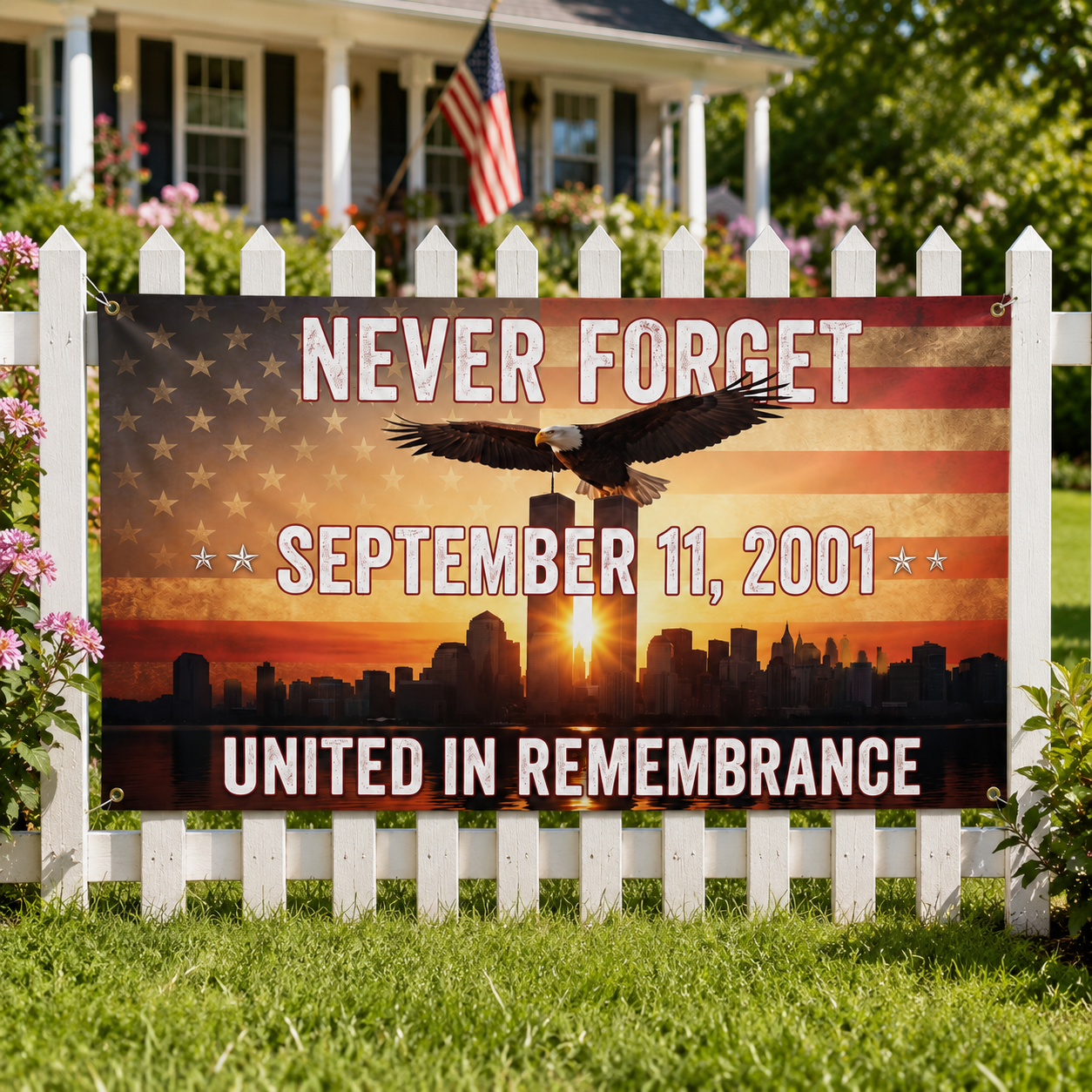 United in Remembrance” September 11 Memorial Flag