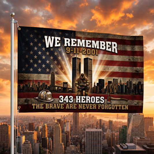 343 Heroes 9/11 Firefighter Memorial Flag