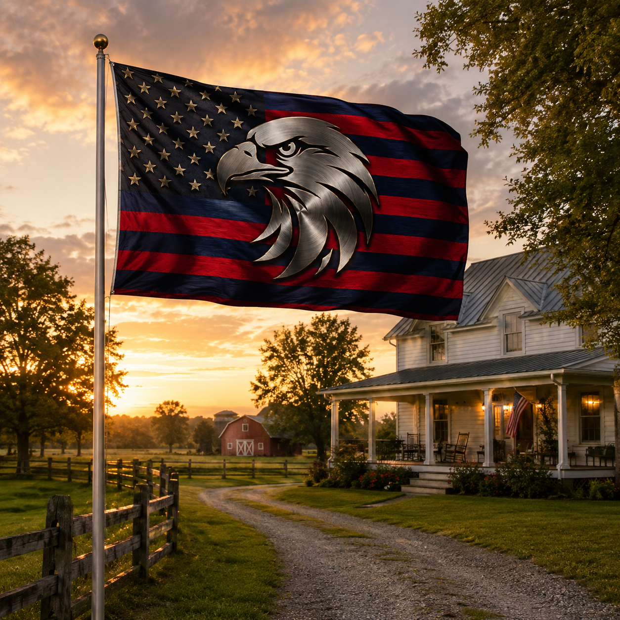 Steel Eagle American Flag – Premium Double-Sided Patriotic Flag