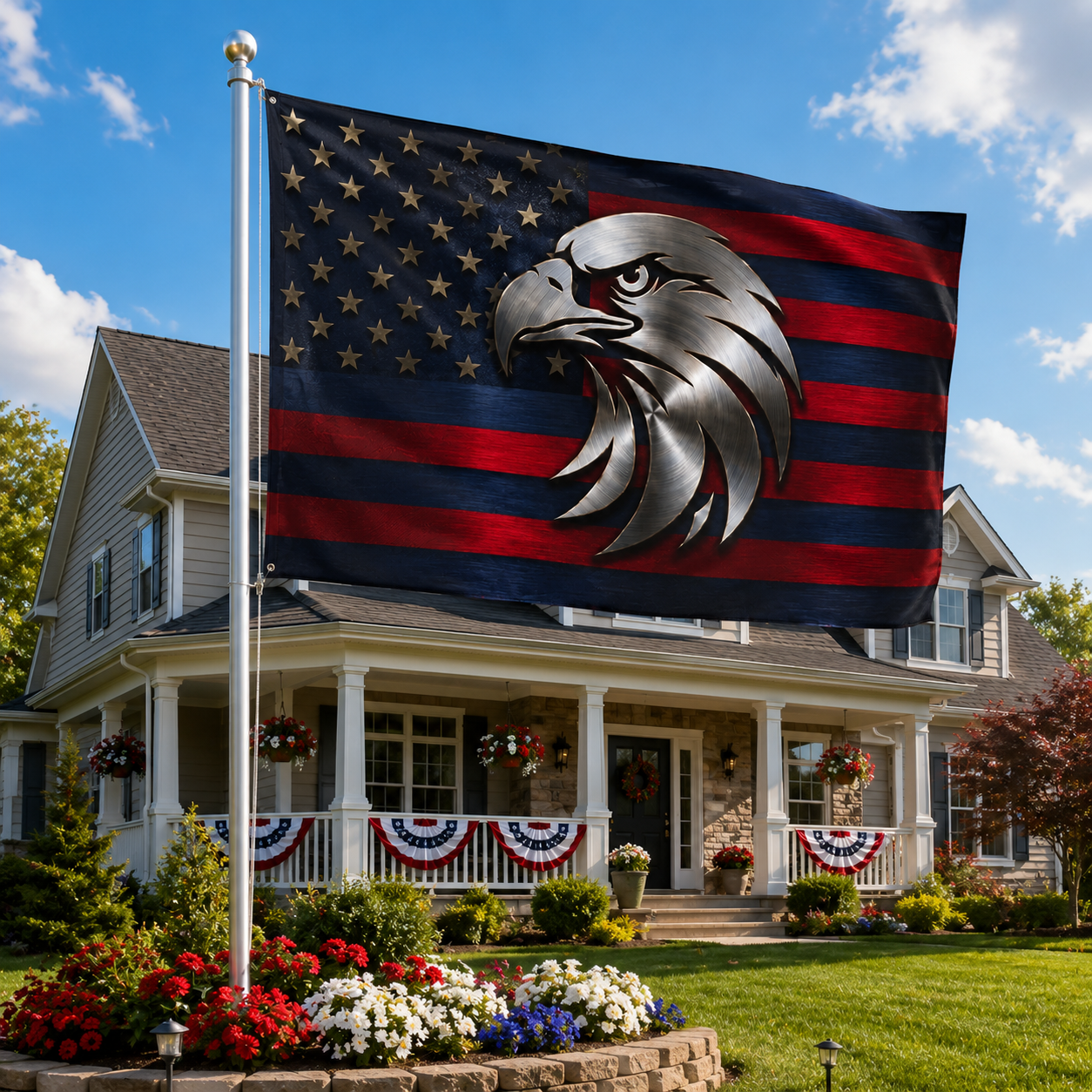 Steel Eagle American Flag – Premium Double-Sided Patriotic Flag