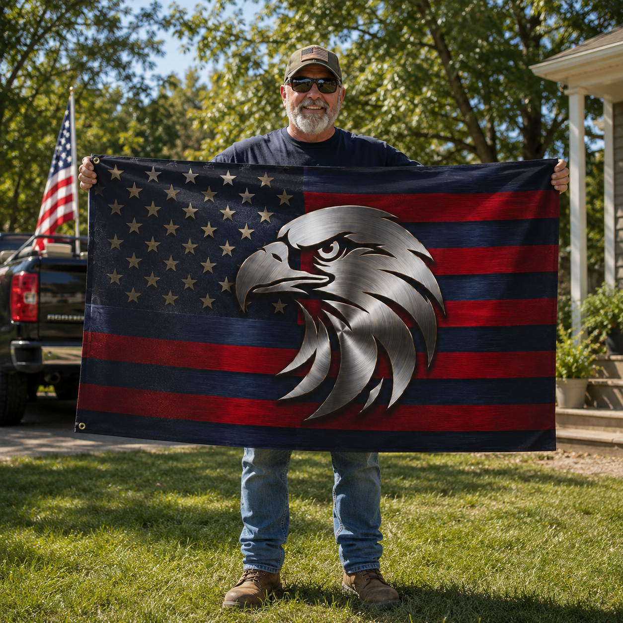 Steel Eagle American Flag – Premium Double-Sided Patriotic Flag