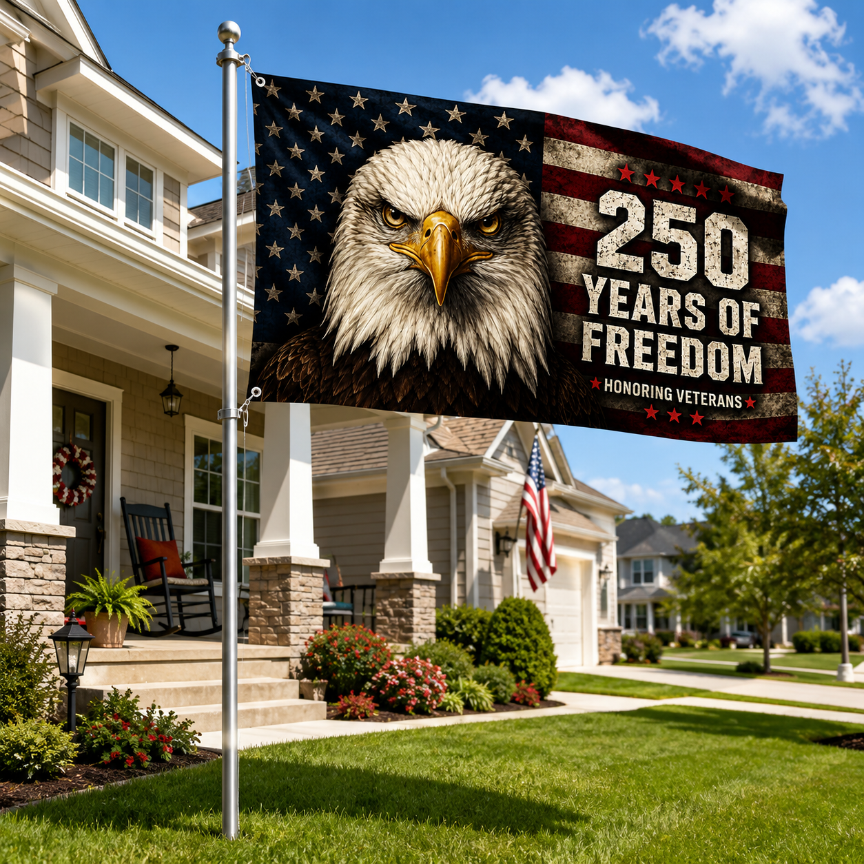 250 Years of Freedom Eagle Veteran Flag