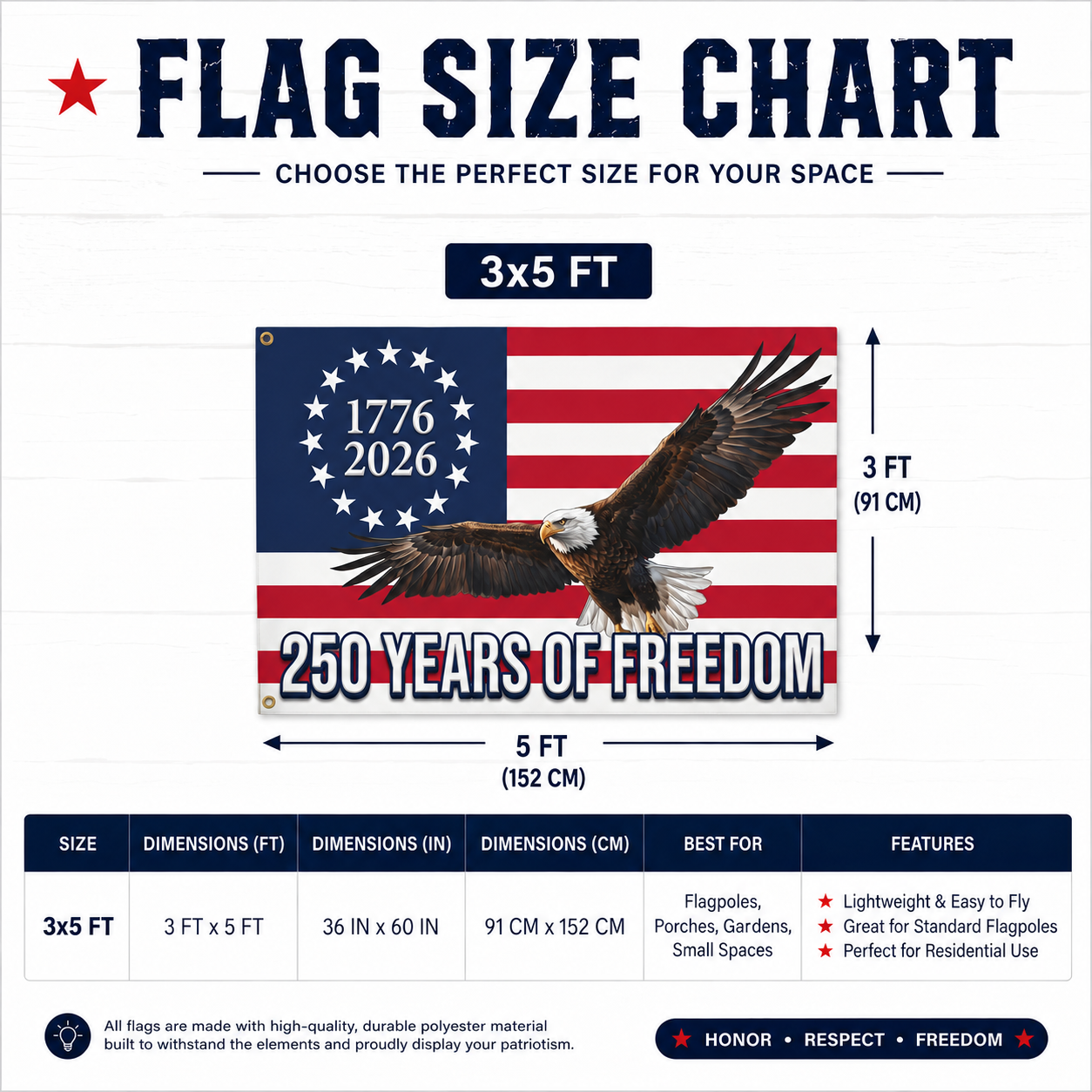 250 Years of Freedom Flag | American Eagle Outdoor Decor