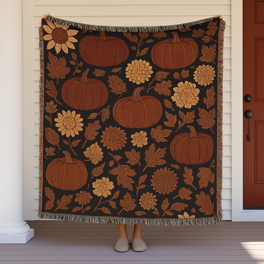 Cozy Floral Woven Blanket - Perfect for Home Decor, Fall Decor, Couch Throw