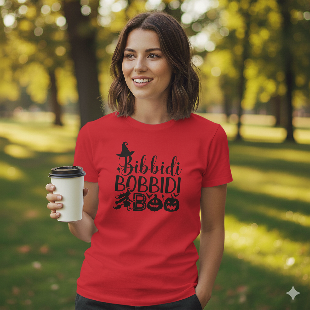 Boo Halloween Tee, Unisex Cotton T-Shirt, Witch Graphic Shirt, Spooky Season Apparel, Halloween Celebration Top