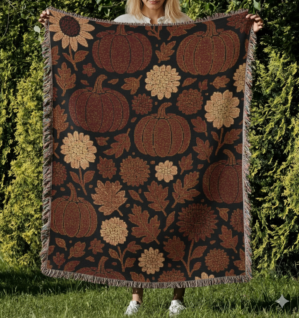 Cozy Floral Woven Blanket - Perfect for Home Decor, Fall Decor, Couch Throw