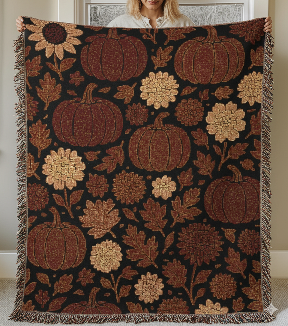 Cozy Floral Woven Blanket - Perfect for Home Decor, Fall Decor, Couch Throw