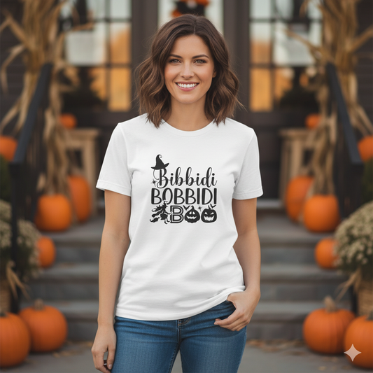 Boo Halloween Tee, Unisex Cotton T-Shirt, Witch Graphic Shirt, Spooky Season Apparel, Halloween Celebration Top