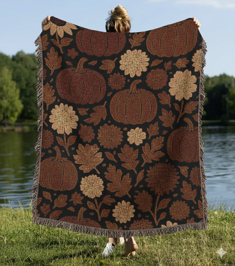 Cozy Floral Woven Blanket - Perfect for Home Decor, Fall Decor, Couch Throw