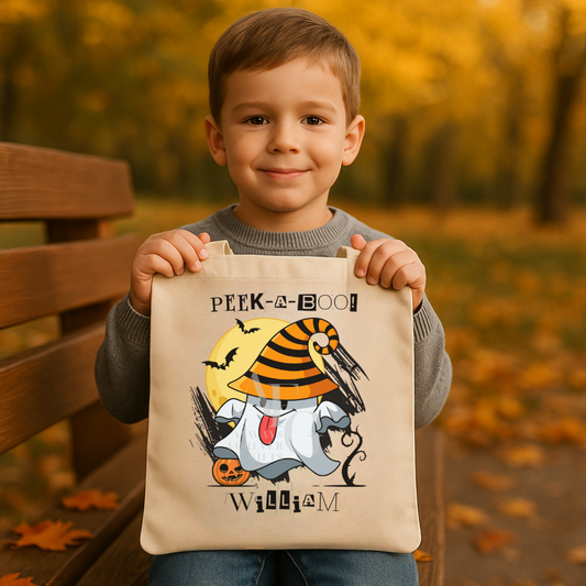 Personalized Halloween Trick or Treat Tote for Kids | Custom Name Tote