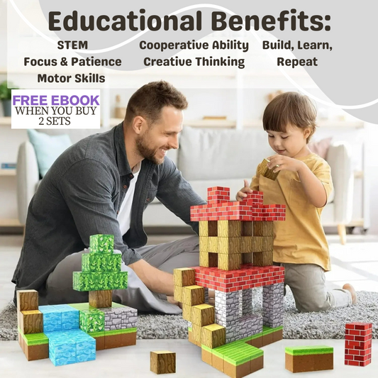 NAVABlox™ Magnetic Building Blocks - STEM Learning, Creative Play, Parents-Approved
