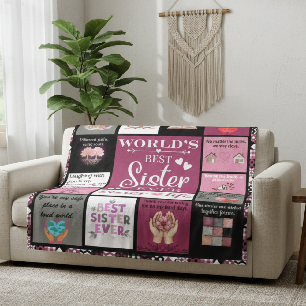 Sister Tribute Blanket, Sentimental Gift for Sister, World's Best Sister Blanket