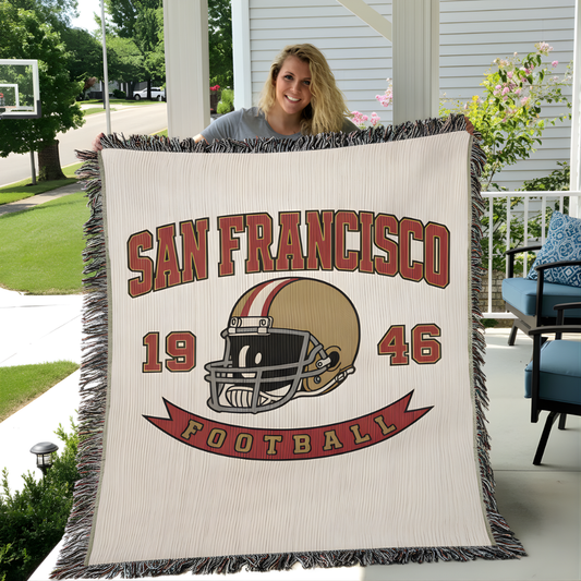 San Francisco Vintage Football Woven Blanket — 1946 Helmet Throw