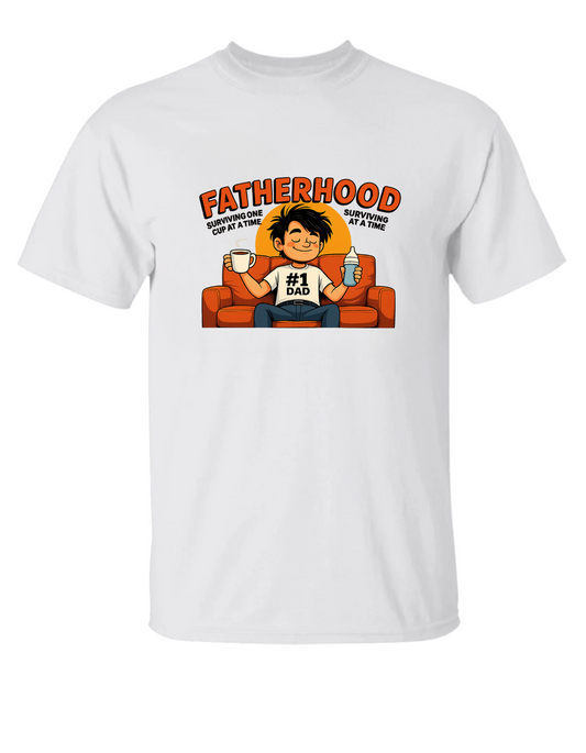 Fatherhood One Cup at a Time Heavy Cotton Tee