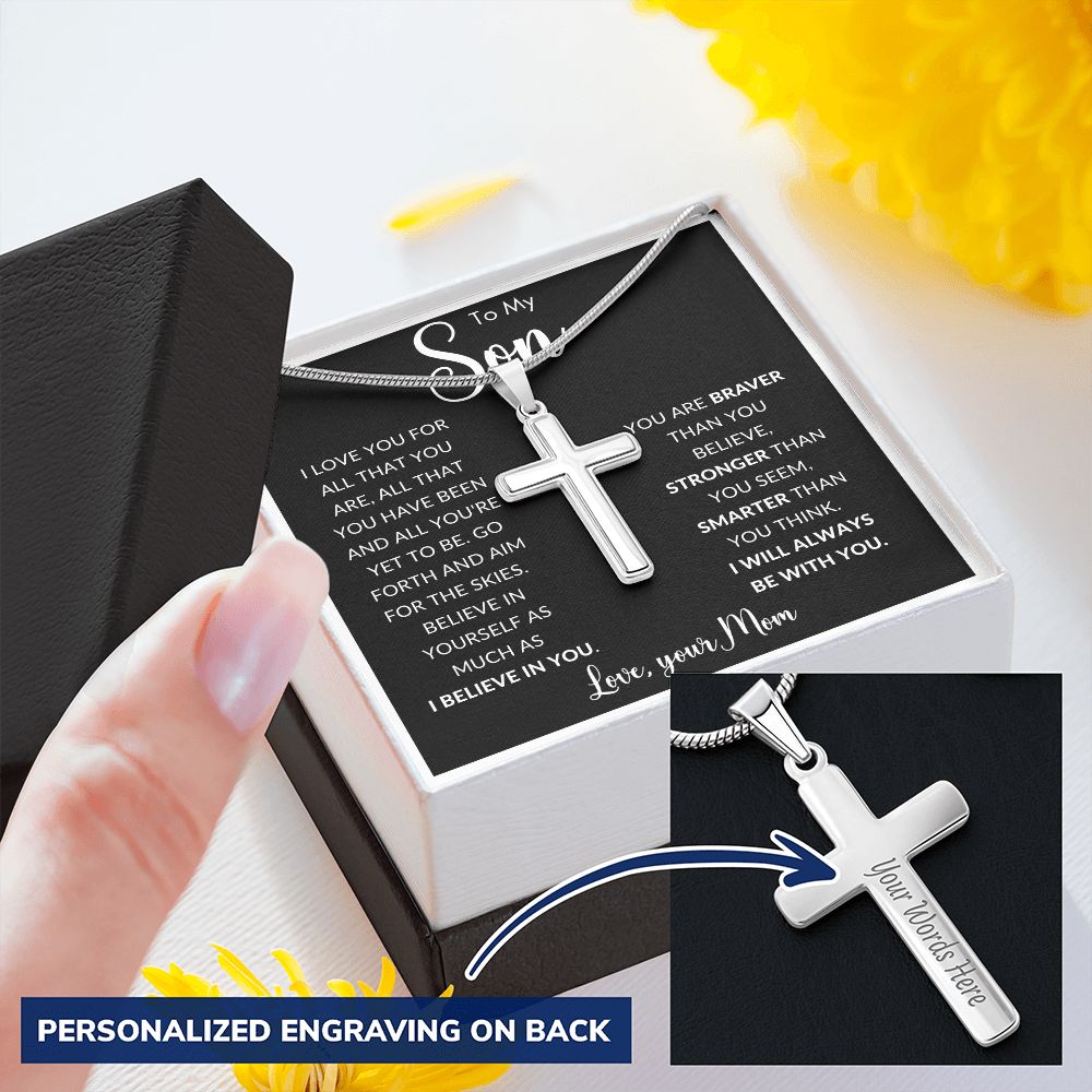 To My Son | Personalized Cross Necklace