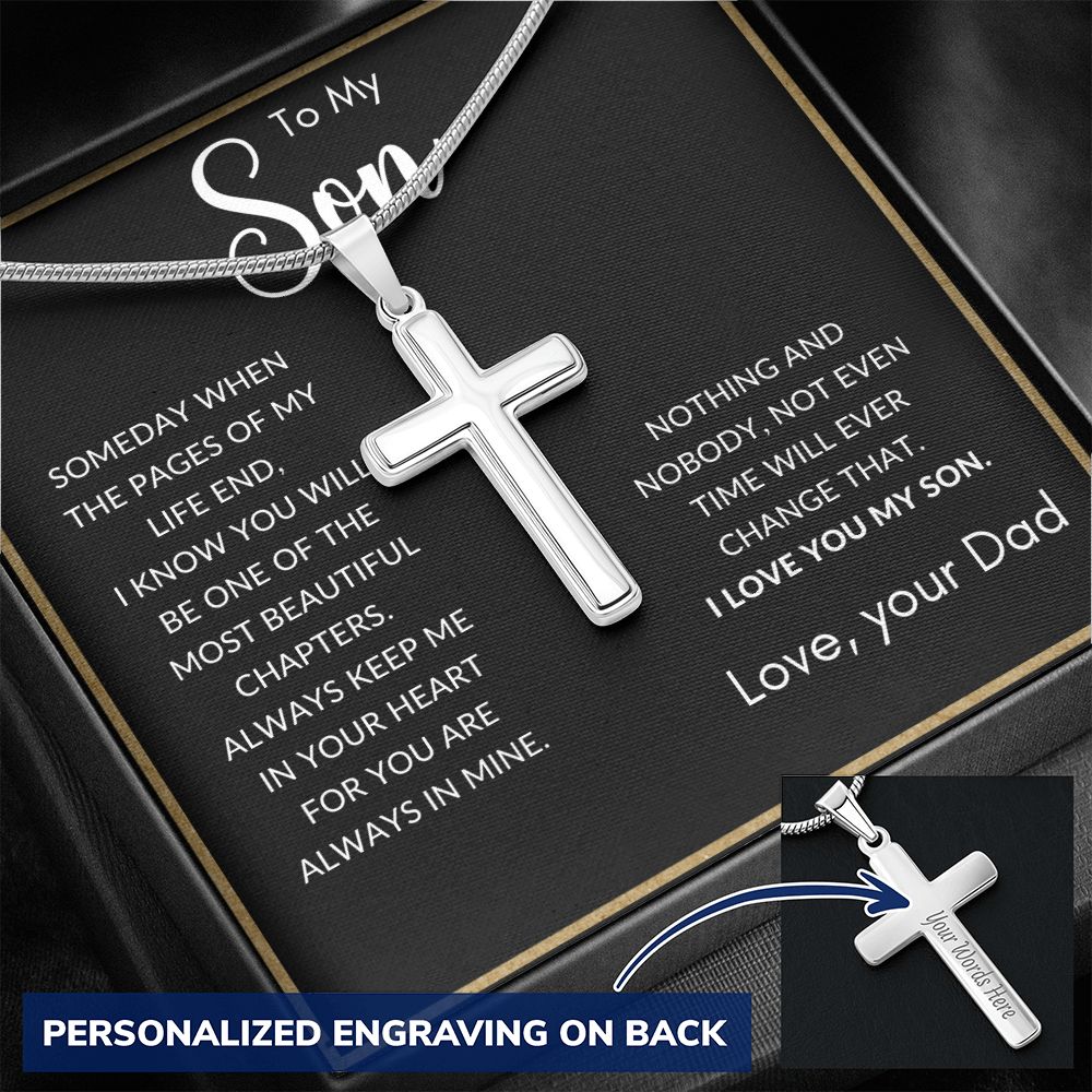 To My Son from Dad | Personalized Cross Necklace