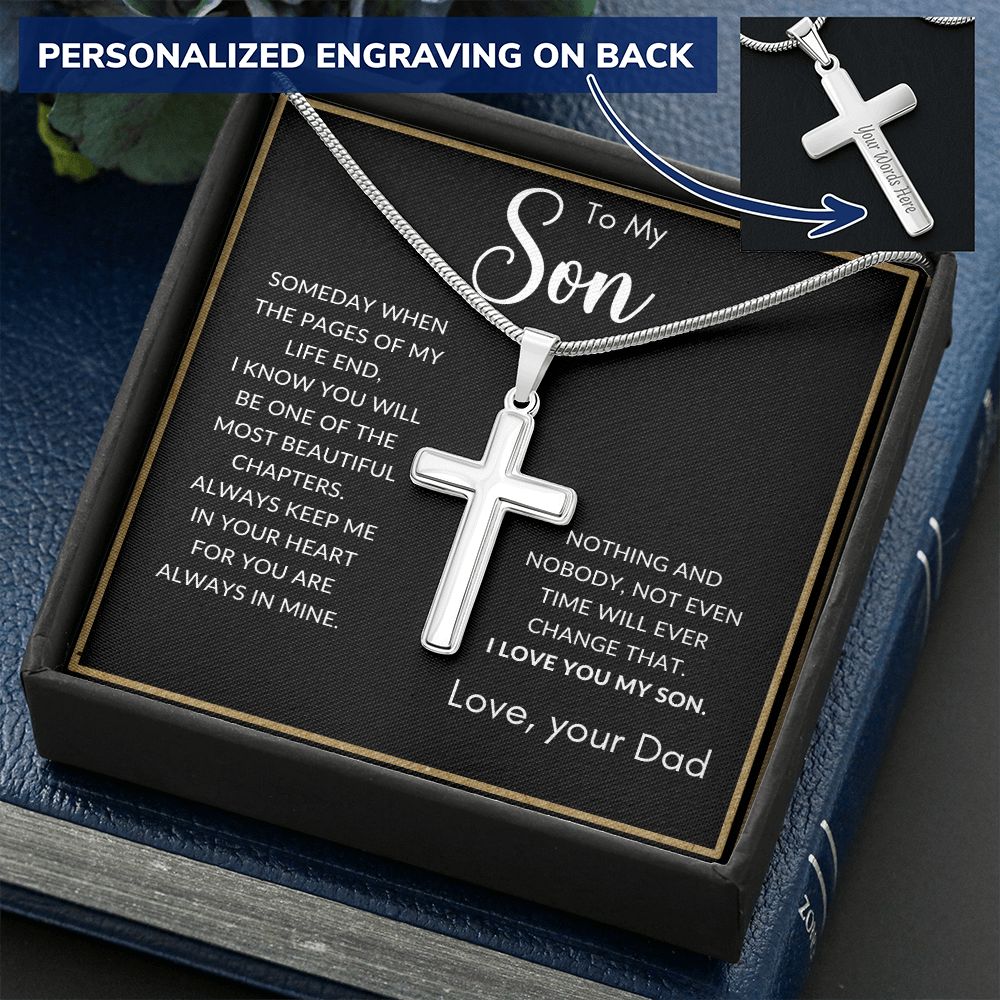 To My Son from Dad | Personalized Cross Necklace