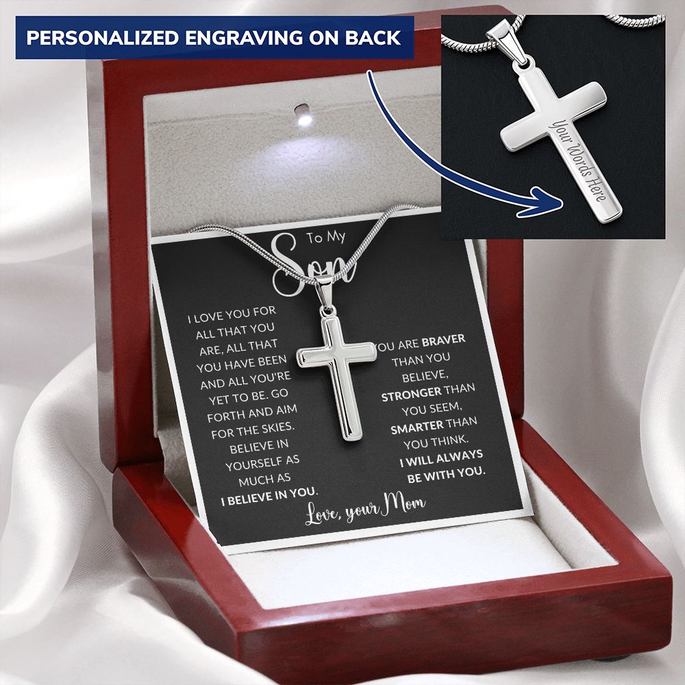 To My Son | Personalized Cross Necklace