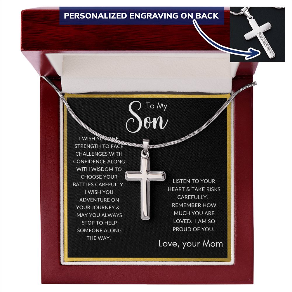To My Son | Personalized Cross Necklace