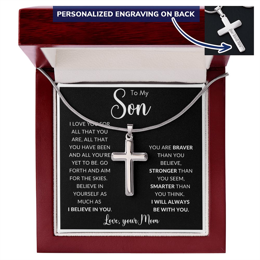To My Son | Personalized Cross Necklace