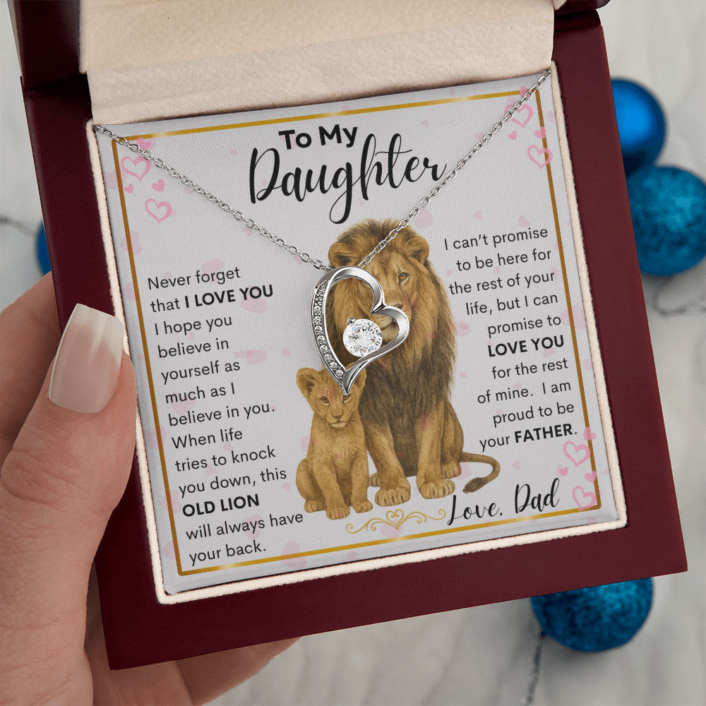 Gift for Daughter "Never Forget" Forever Love Necklace