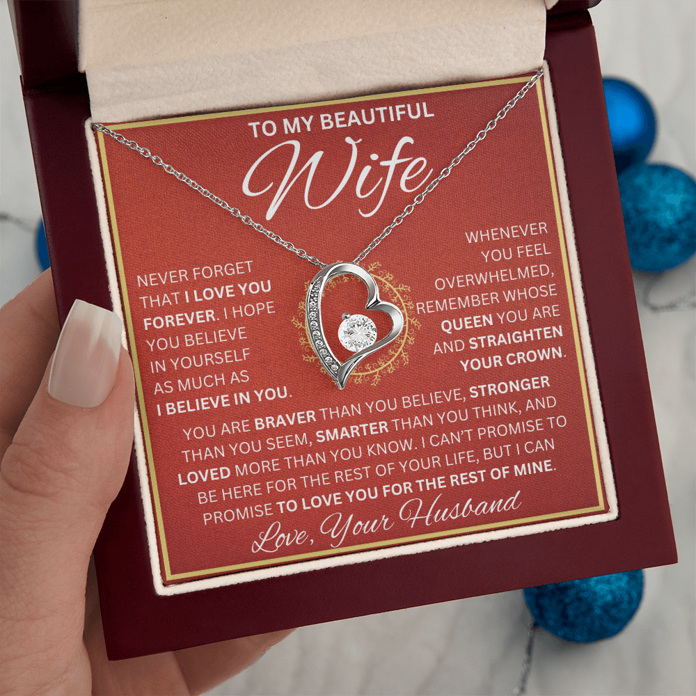 Gift for Wife "Never Forget I Love You" Love Knot Necklace