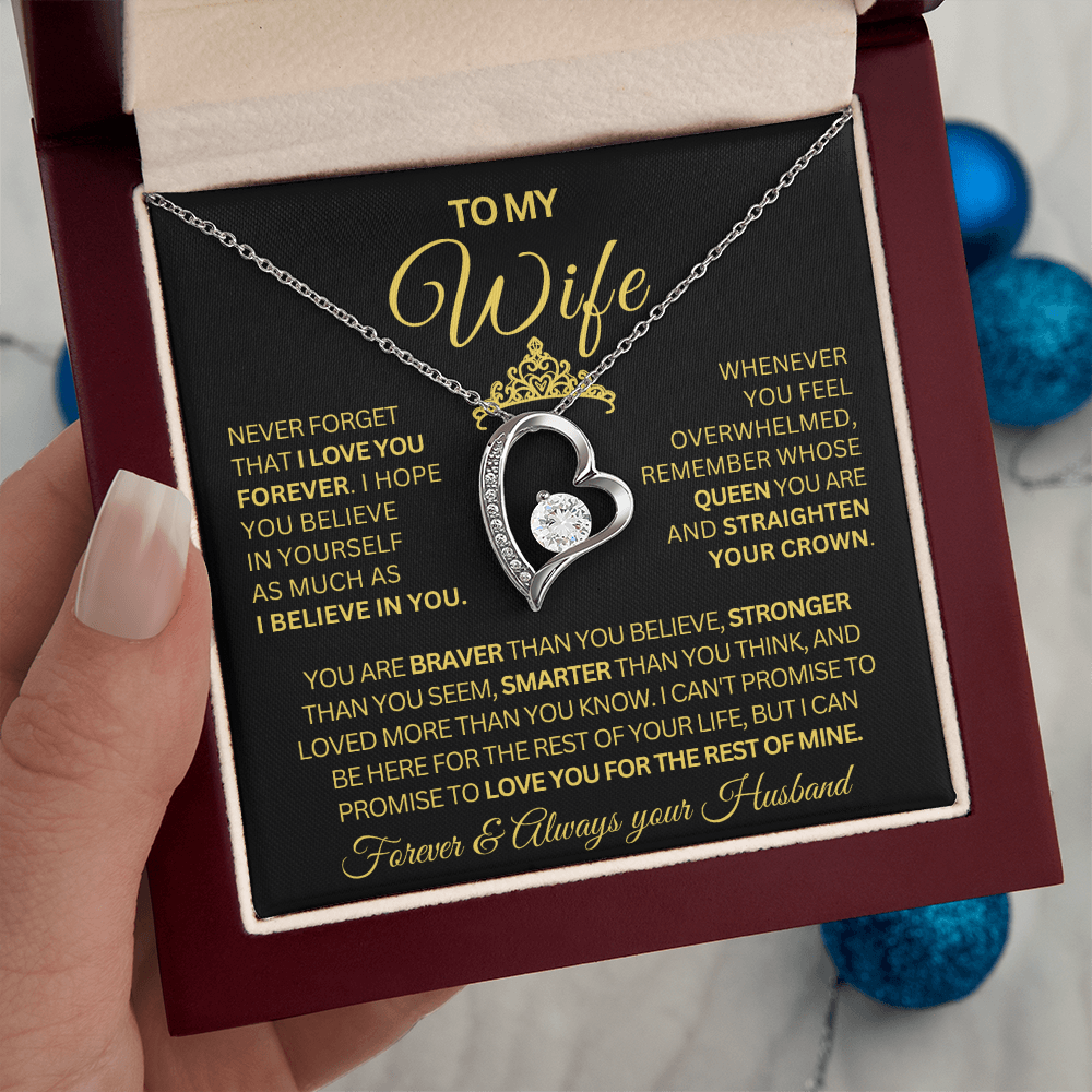 Gift for Wife | Forever Love Necklace | You Are My Queen