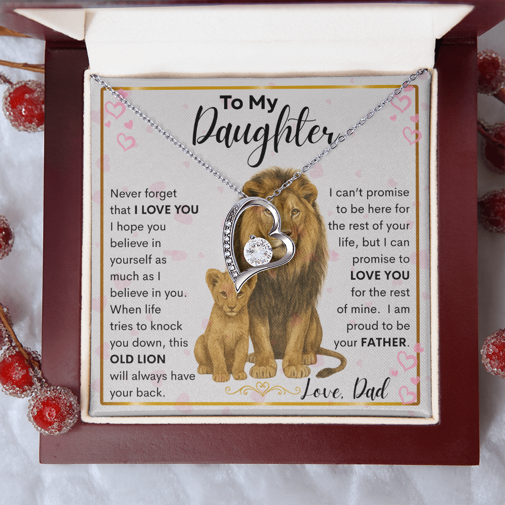 Gift for Daughter "Never Forget" Forever Love Necklace