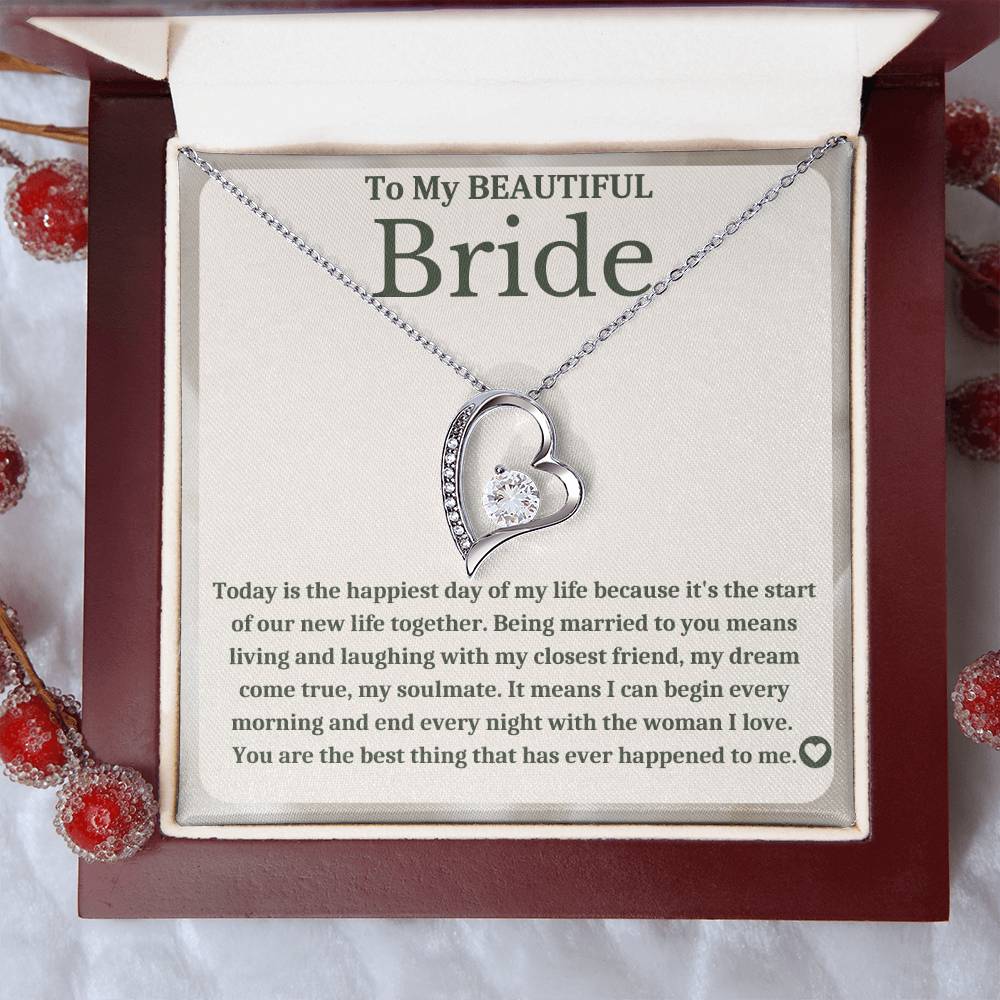 To My Bride - Bride Gift From Groom, Wedding Day Gift, Groom to Bride, Jewelry Gift from Groom to Bride, Beautiful Bride Necklace, To My Bride From Groom